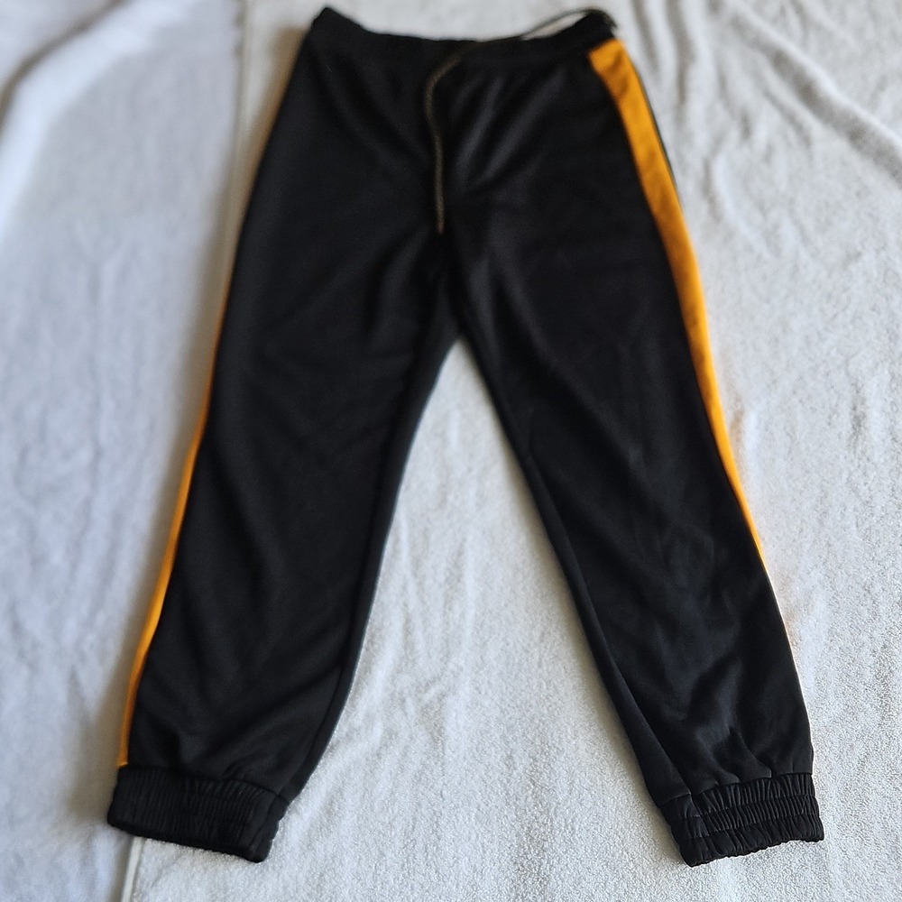Forever 21 Black Yellow Jogger Pants Drawstring Elastic Waist Women S